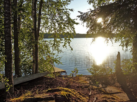 View of Finnish lake on a summer day