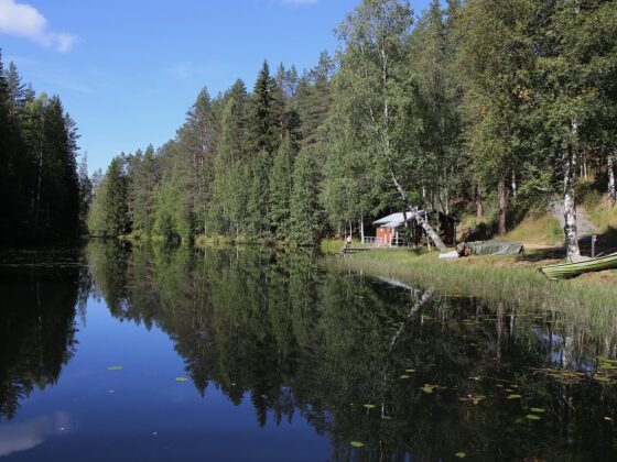 Sauna on a lake in Finland